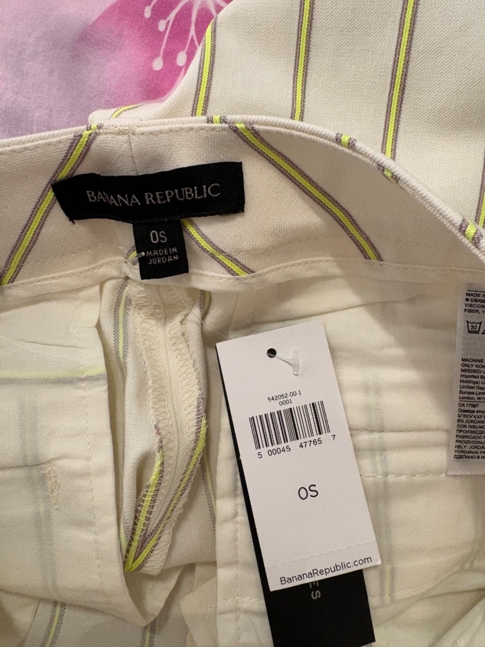 Banana Republic High Rise Wide Leg Crop Pants 0S NWT Striped - Picture 5 of 8
